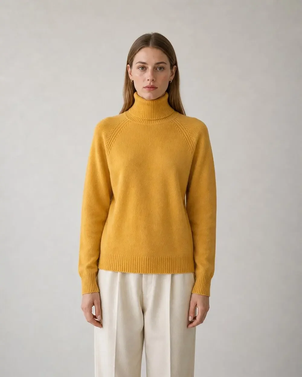 Loro Piana Cashmere Turtleneck Sweater Yellow